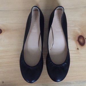 Jcrew brand new black leather flats